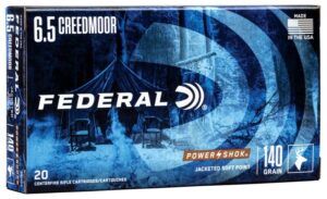6.5 Creedmoor Federal Power Shok Soft Point 140grs. - 20 Stk.