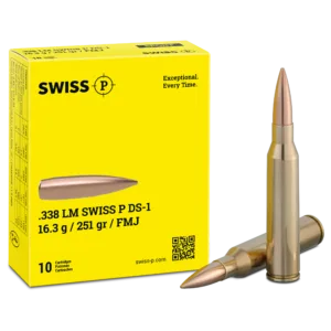 .338 Lapua Mag. Swiss P DS-1 FMJ 16.3g / 251grs. - 10 Stk.