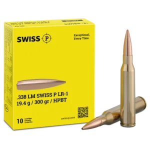 .338 Lapua Mag. Swiss P LR-1 HPBT 19.4g / 300grs. - 10 Stk.