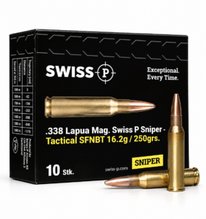 .338 Lapua Mag. Swiss P Sniper - Tactical SFNBT 16.2g / 250grs. - 10 Stk.