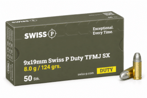 9x19mm Swiss P Duty TFMJ SX 8.0g / 124grs. - 50 Stk.