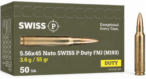 5.56x45 Nato Swiss P Duty FMJ (M193) 3.6g / 55gr. - 50 Stk.