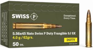 5.56x45 Nato Swiss P Duty Frangible SJ SX 4.0g / 62grs. - 50 Stk.