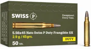 5.56x45 Nato Swiss P Duty Frangible SX 2.9g / 45grs. - 50 Stk.