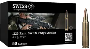 .223 Rem. Swiss P Sniper Styx Action JHP 4.5g / 69grs. - 50 Stk.